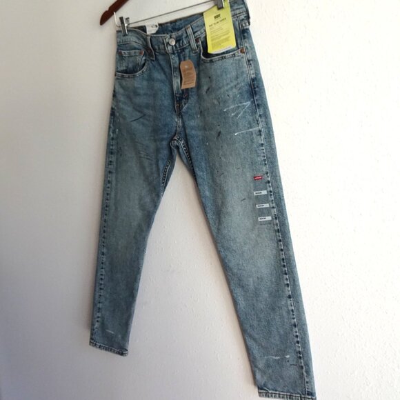 Levi's 512 Slim Taper Jeans Size 32x28 Stretch Denim Spatter READ MEASUREMENTS - Picture 5 of 13